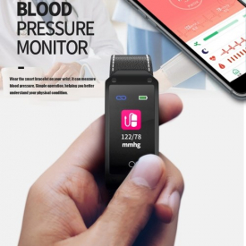 Smart Sports Bracelet Fitness Tracker Smart Wristband 0.96 inch TFT Color Screen Leather Band BT 4.0 Smart Band Pedometer Heart Rate Blood Pressure Monitoring Sleep Monitor Call Message Reminder Remote Camera for iOS Android Smartphones