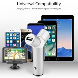 OSCOO 001 2-port USB Charger Quick Charge 3.0 2.0 Mobile Phone Charger Fast Car Charger for Samsung Xiaomi Tablet Charger Safety Hammer