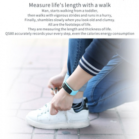 QS 80 Heart Rate Smart Band BT Sport Watch Wristband Bracelet 0.42inch HD OLED Display Call Notification Pedometer Alarm Sleep Monitor Blood Pressure Test for iPhone 6 6S 6 Plus 6S Plus 7 Plus Samsung S6 S7 edge S8 Android iOS Smartphone