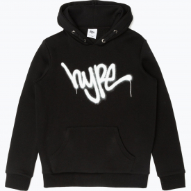 Hype Black Graffiti Script Kids Pullover Hoodie | Size 11/12Y