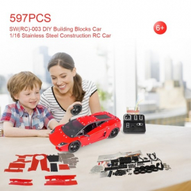 SW(RC)-003 597Pcs DIY Building Blocks Car 1/16 2.4G Stainless Steel Construction RC Car