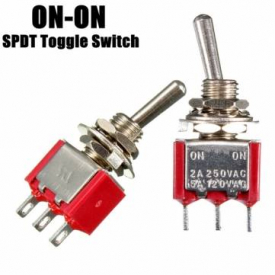 Red 3 Pin ON-ON SPDT Mini Toggle Switch AC 6A/125V 3A/250V