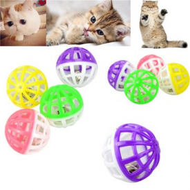 10PCS Pet Cat Plastic Chasing Ball Toy Tinkle Bell Playing Dog Puppy Action Chew