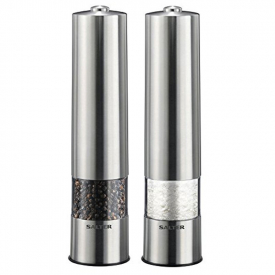 Salter Salt & Pepper Stainless Steel Electronic Mill Set