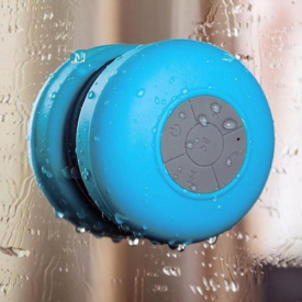 Mini HIFI Waterproof Wireless BT Handsfree Mic Suction Speaker Shower Blue