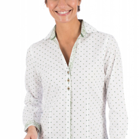 Traditional blouse TALINA white green