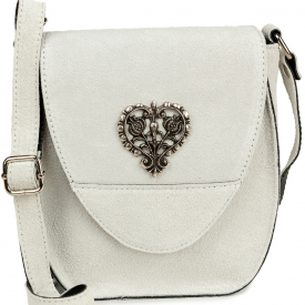 Traditional leather bag with heart TA30410-8525 white