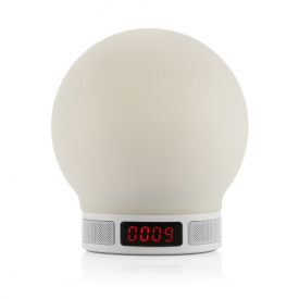 Portable Multifunctional Wireless BT Speaker LED Lamp Speaker Support TF Card  USB Charging Hands-free with Mic Music Player w/ Remote Control White