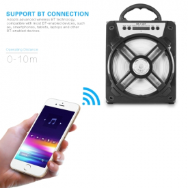 MS-154BT Portable Wireless BT Speaker Multimedia Music Sound Box FM Radio with LDE Display AUX USB Port TF Card Slot for Smartphones Tablets and other BT-enabled Devices