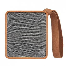 Solid Wood BT Speakers Portable Wireless BT 4.2+EDR Sound Box Speaker Touch Button Enhanced Bass w/ Lanyard