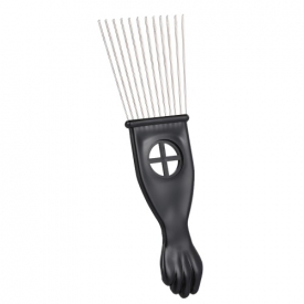 Metal Afro Comb African American Pick Comb Hair Brush Hairdressing Styling Tool Black Fist