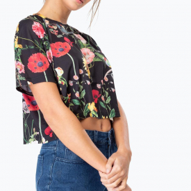 Hype Regal Bird Womens Crop White T-Shirt | Size 14