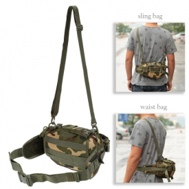 Lixada Men Nylon Portable Versatile Tactical Pack Waist Shoulder Pack for Camping Hiking Outdoor