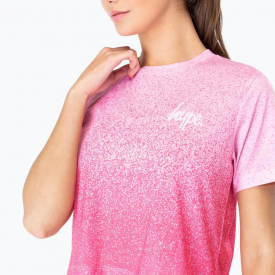 Hype Pink Speckle Fade Womens Crop T-Shirt | Size 6