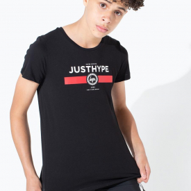 Hype Black Red Line Kids T-Shirt | Size 7/8Y