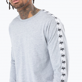 Hype Grey Tape Sleeve Men’s Long T-Shirt | Size X-Small