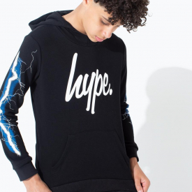 Hype Lightning Arm Kids Black Pullover Hoodie | Size 5-6
