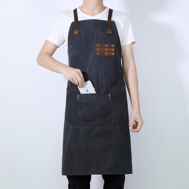 Women Men Retro Canvas Waterproof Oil-proof Work Apron Bag