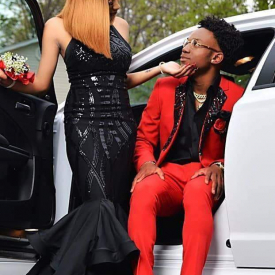 Unique Black Mermaid Elegant Red Ball Gown Prom Dress