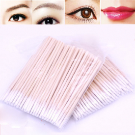 Makeup Wood Cotton Swab Eyebrow Tattoo Cosmetics Health Medical Ear Clean Sticks Tip