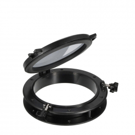 BSET MATEL 196mm Black Marine Boat Yacht RV ABS Round Hatches Lights Replacement Windows Port Hole