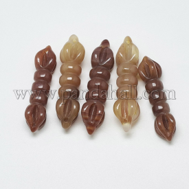 Natural Carnelian/Red Agate Links/Connectors, Dorje Vajra, 44~46x10x10mm, Hole: 1.5mm