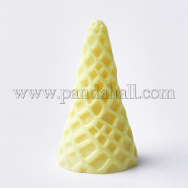 Resin Cabochons, Ice Cream Cone, Yellow, 36x20mm
