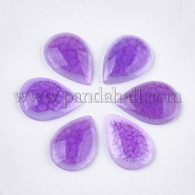 Epoxy Resin Cabochons, Teardrop, DarkOrchid, 11.5~12×7.5~8x3mm