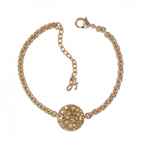 Metallic pave disc bracelet created with Swarovski crystals