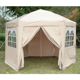 Airwave&reg; 3.5m Hexagonal Pop-Up Gazebo, 6 Side Panels, Beige