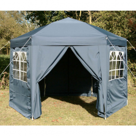 Airwave&reg; 3.5m Hexagonal Pop-Up Gazebo, 6 Side Panels, Blue