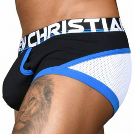 Andrew Christian Almost Naked Retro Mesh Trunks – Black – White XL