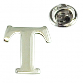 Alphabet Letter T Lapel Pin Badge