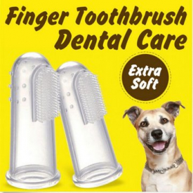 3PCS Soft Pet Finger Toothbrush Remove Bad Breath Tartar Teeth Care Dog Cat Clean