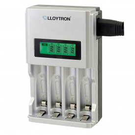 Lloytron Ultra Fast 4 Channel LCD Intelligent AA and AAA Ni-Mh Battery Charger