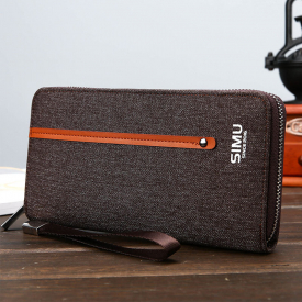 Men Fashion Businesss Phone Bag Clutches Bag Zipper Long Wallet Bag