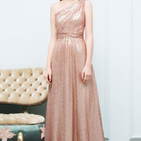 Chicloth Aline Sequined Navy Bridesmaid Dresses Long