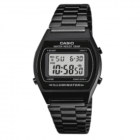 Casio Digital LCD Watch with Chrono, Multi Alarm, Timer etc Black Stainless Strap – B640WB-1AEF