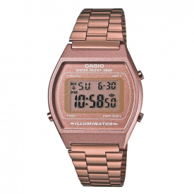 Casio Digital LCD Watch with Stainless Strap, Chrono, Alarm, Light etc. – Rose Gold