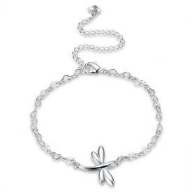 YUEYIN Women’s Anklet Dragonfly Silver Plated Anklet