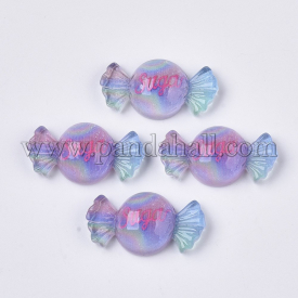 Resin Cabochons, Candy, Colorful, 25×18~19×6.5mm