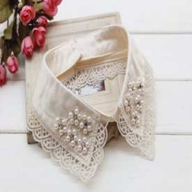 Lace Beaded Choker Collar Necklace Fake Collar Chain