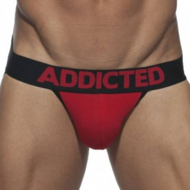 Addicted Basic Colors Jock Strap – Red – Black XXL