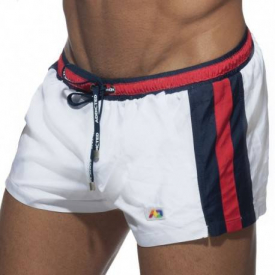 Addicted Basic Stripes Swim Short – White XXL