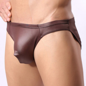 Sexy Smooth Synthetic Underwear Perform U Convex Pouch Briefs for Men