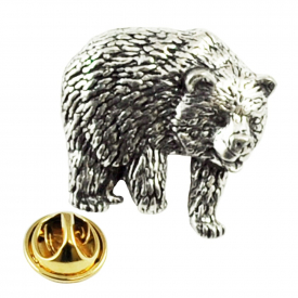 Bear English Pewter Lapel Pin Badge