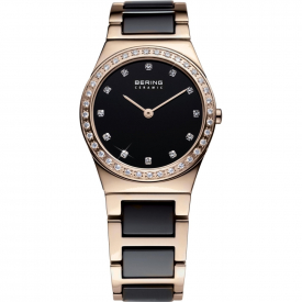 Bering 32430-746 Women's Rose Gold/Black Two Tone Wristwatch
