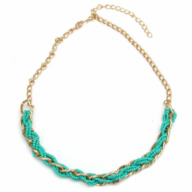 Alloy Winding Bead Statement Women Jewelry Necklace