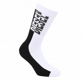 Diesel Bicolor Crew Socks – Black – White L