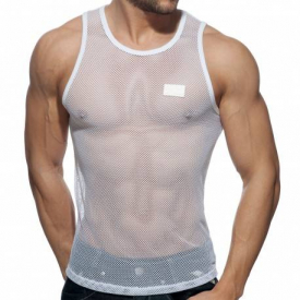Addicted C-Through Mesh Tank Top – White XL